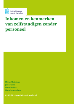 Inkomen en kenmerken van zelfstandigen zonder personeel