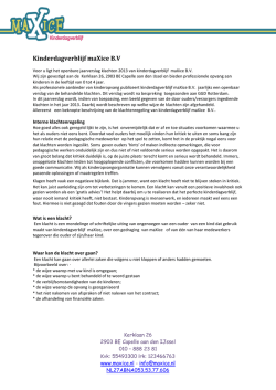 Jaarverslag Klachten kdv maXice 2013