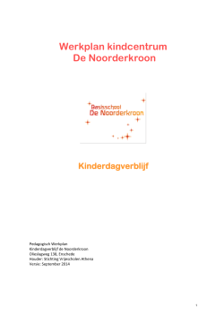 Pedagogisch werkplan - Basisschool De Noorderkroon