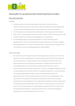 Inbreng BOinK op wetsvoorstel Versterking Positie Ouders Het