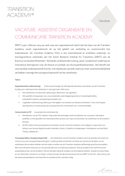TAC Vacature - Drift - Erasmus Universiteit Rotterdam
