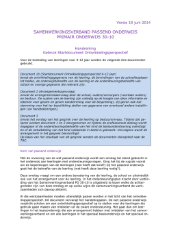 Handreiking documenten voor aanmelding TAC - SWV PO 30-10