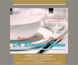 Menukaart - Restaurant De Blauwe Sluis te Bredene is de place to