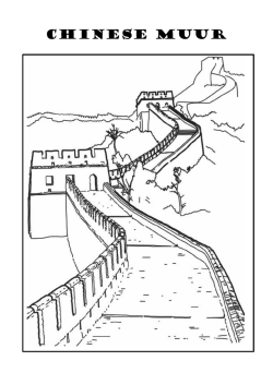 Kleurplaat Chinese Muur en Taj Mahal
