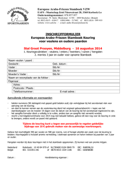 Inschrijfformulier keuring Stal Groot Prooyen 2014