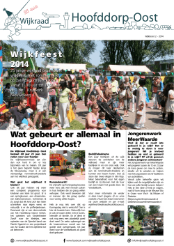 Wijkkrant 2014 nr. 2 - Wijkraad Hoofddorp Oost