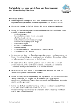 Profiel Raad van Commisarissen Woonstichting Etten-Leur