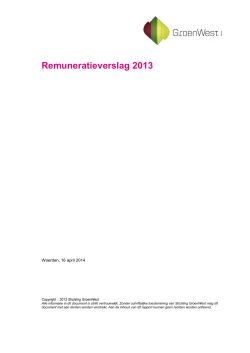 Remuneratieverslag 2013