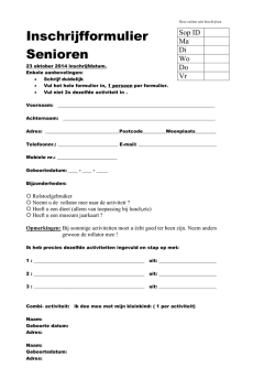 Inschrijfformulier Senioren
