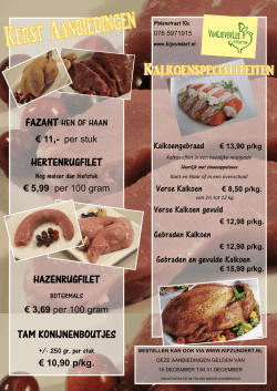 HERTENRUGFILET HAZENRUGFILET TAM KONIJNENBOUTJES