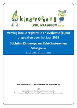 jaarverslag Registratie en Ongevallen 2013