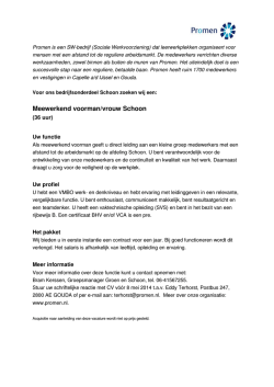 Meewerkend voorman/vrouw Schoon