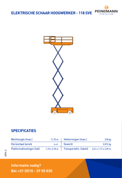 specificaties elektrische schaar hoogwerker - 118 sve