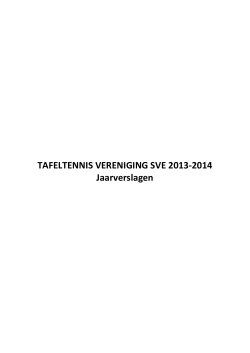 TAFELTENNIS VERENIGING SVE 2013