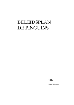 Beleidsplan (Bijgewerkt op: 17/02/2014)