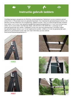Instructie gebruik ladders - Stichting Landschapsbeheer Gelderland