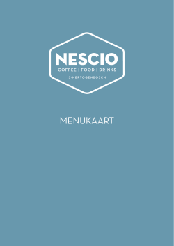 Menukaart - Restaurant Nescio