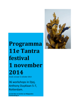 Programma 11e Tantra festival 1 november 2014