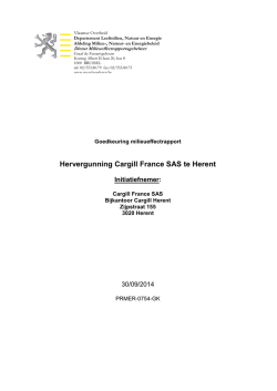 Hervergunning Cargill France SAS te Herent