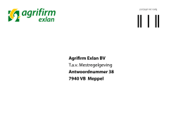 Agrifirm Exlan BV T.a.v. Mestregelgeving Antwoordnummer 38 7940