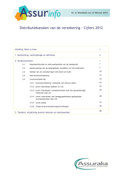 Distributiekanalen van de verzekering - Cijfers 2012