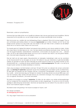 Brief start scoutsjaar 2014-2015 - IVde Sint