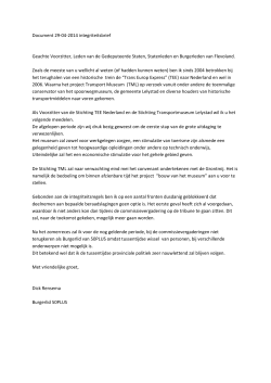 Brief de heer D.Rensema - Provinciale Staten van Flevoland