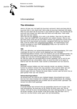 Dienst Justiti&euml;le Inrichtingen Informatieblad Tbs-klinieken