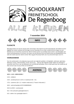 7 november 2014 - Freinetschool de Regenboog