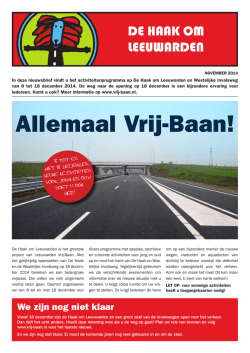 In deze nieuwsbrief - Leeuwarden Vrij-Baan