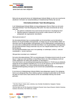Informatieco&ouml;rdinator Team Bevolkingszorg