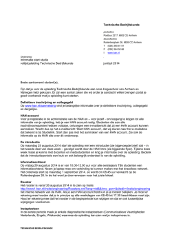 Informatie start studie voltijdopleiding Technische Bedrijfskunde juni