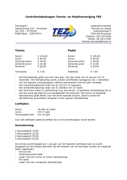 Contributiebedragen Tennis- en Padelvereniging TEZ Tennis Padel