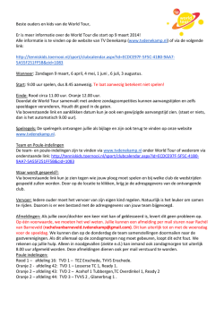 Informatie World Tour najaar 2014