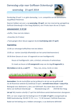 Damesdag-uitje naar Golfbaan Ockenburgh woensdag 23 april 2014