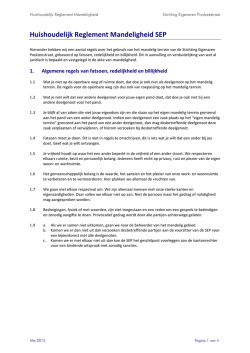 Huishoudelijk Reglement Mandeligheid SEP