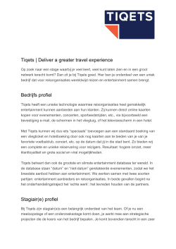Tiqets | Deliver a greater travel experience Bedrijfs profiel Stagiair(e