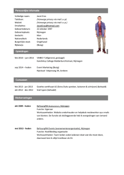 Joost Eras Telefoon: (Vanwege privacy via mail svp)