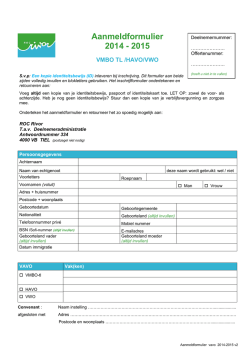 Inschrijfformulier VAVO 2014-2015