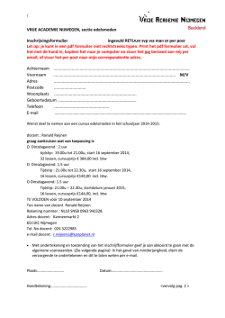 inschrijfformulier Ronald Reijnen
