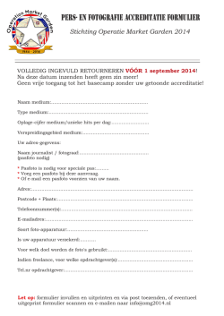 PERS- EN FOTOGRAFIE ACCREDITATIE FORMULIER