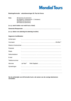 Download boekingsformulier