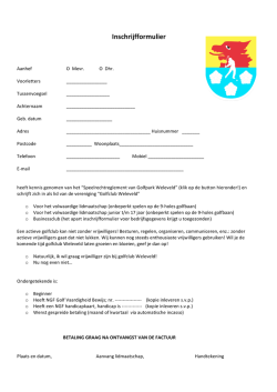 Inschrijfformulier - Golfclub Weleveld