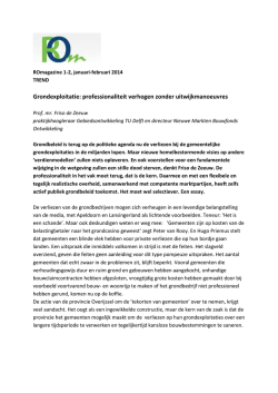 Grondexploitatie: professionaliteit verhogen zonder