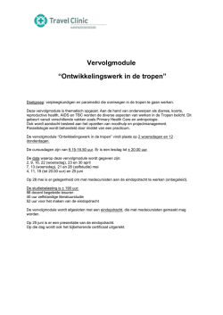 Info en inschrijfformulier vervolgmodule voorjaar 2015