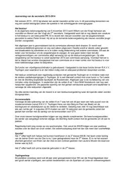 Jaarverslag van de secretaris 2013-2014 Het seizoen