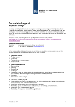 Format eindrapport TKI - Rijksdienst voor Ondernemend Nederland