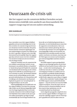 Duurzaam de crisis uit