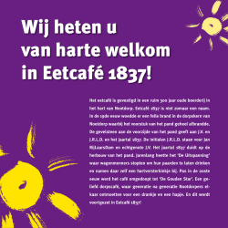 Dinerkaart - Eetcafé 1837