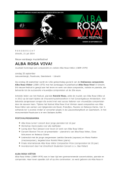 Nieuw muziekfestival Alba Rosa Viva! in Utrecht